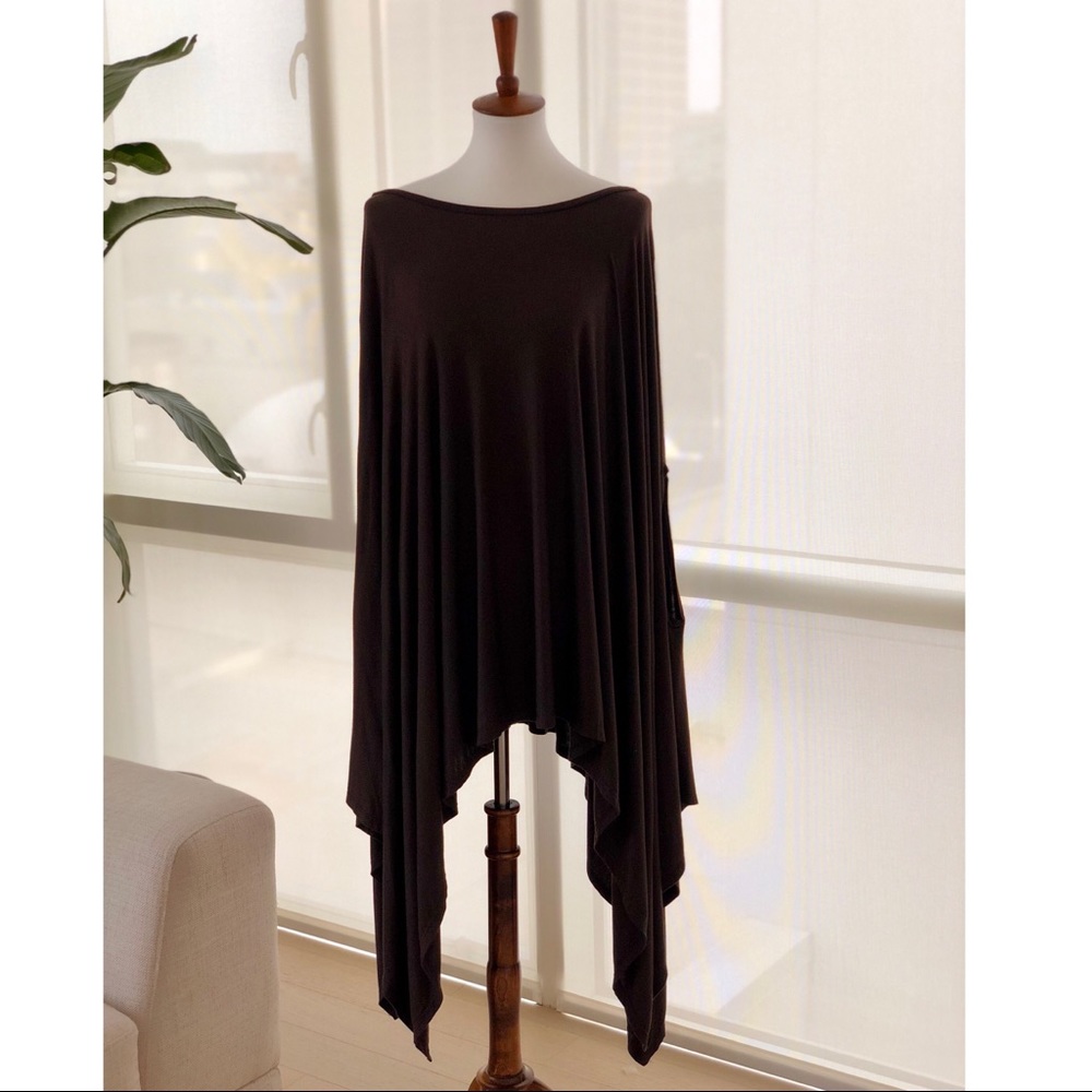 [NWOT] (Red & Brown) Asymmetrical Poncho Tunics